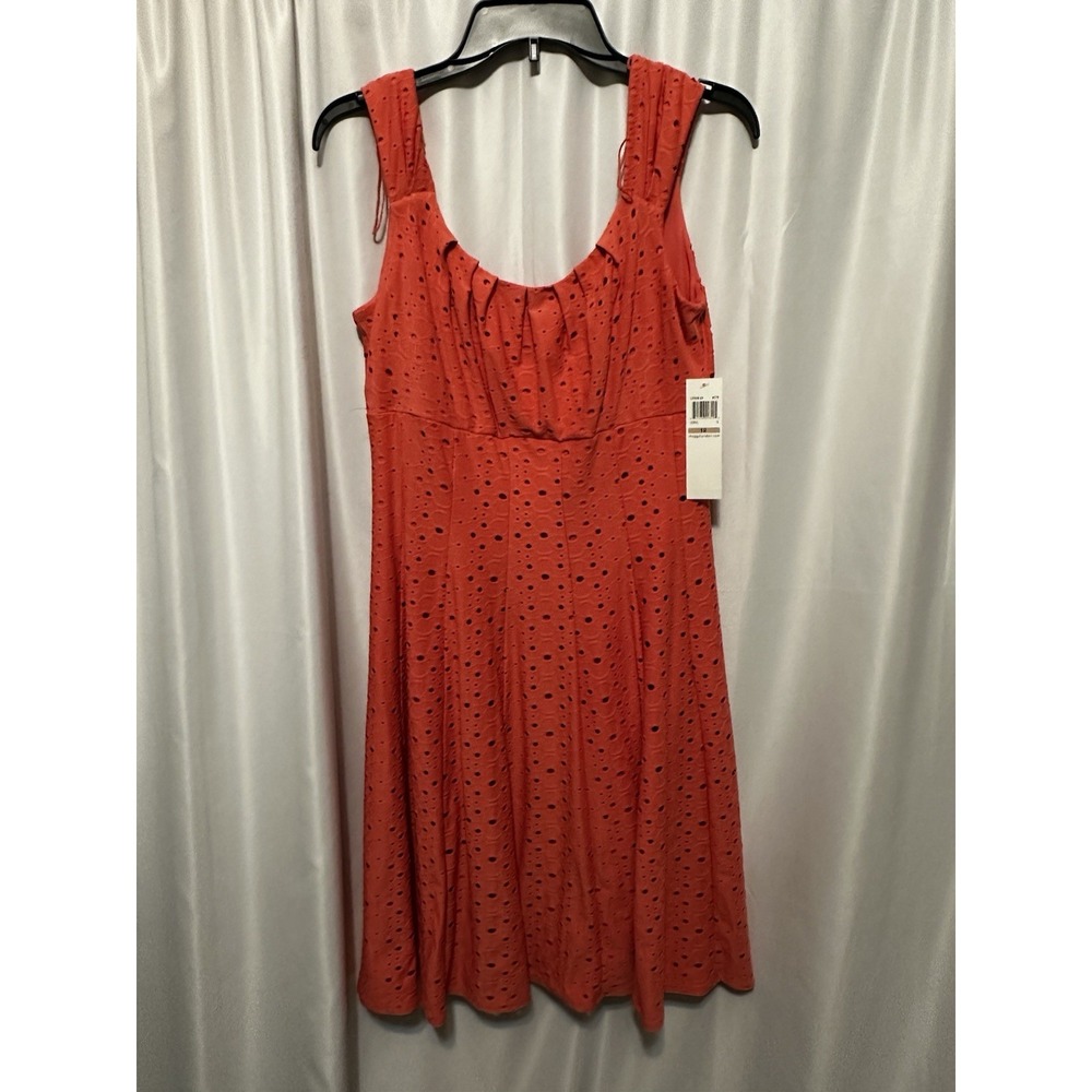 New Maggy London Dress Size 12 A-line Sundress Sleeveless Coral Floral